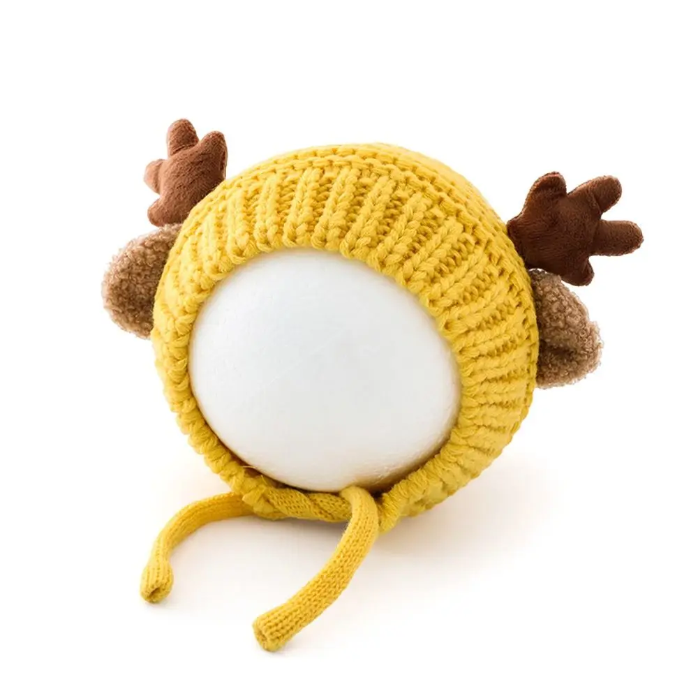 

Cartoon Deer Elk Antlers Baby Knitted Hat Plush Soft Children Beanie Cap Ear Warm 4-20 Months Christmas Hats Toddler Boy Girl