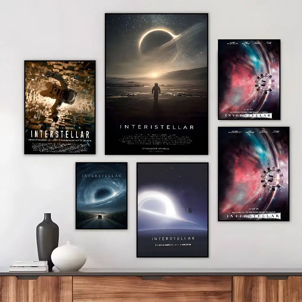 I-Interstellar Movie Astronaut Poster Art canvas HD aesthetic Printing Paper Wall Art for Living Room Bar fashion Home Decor