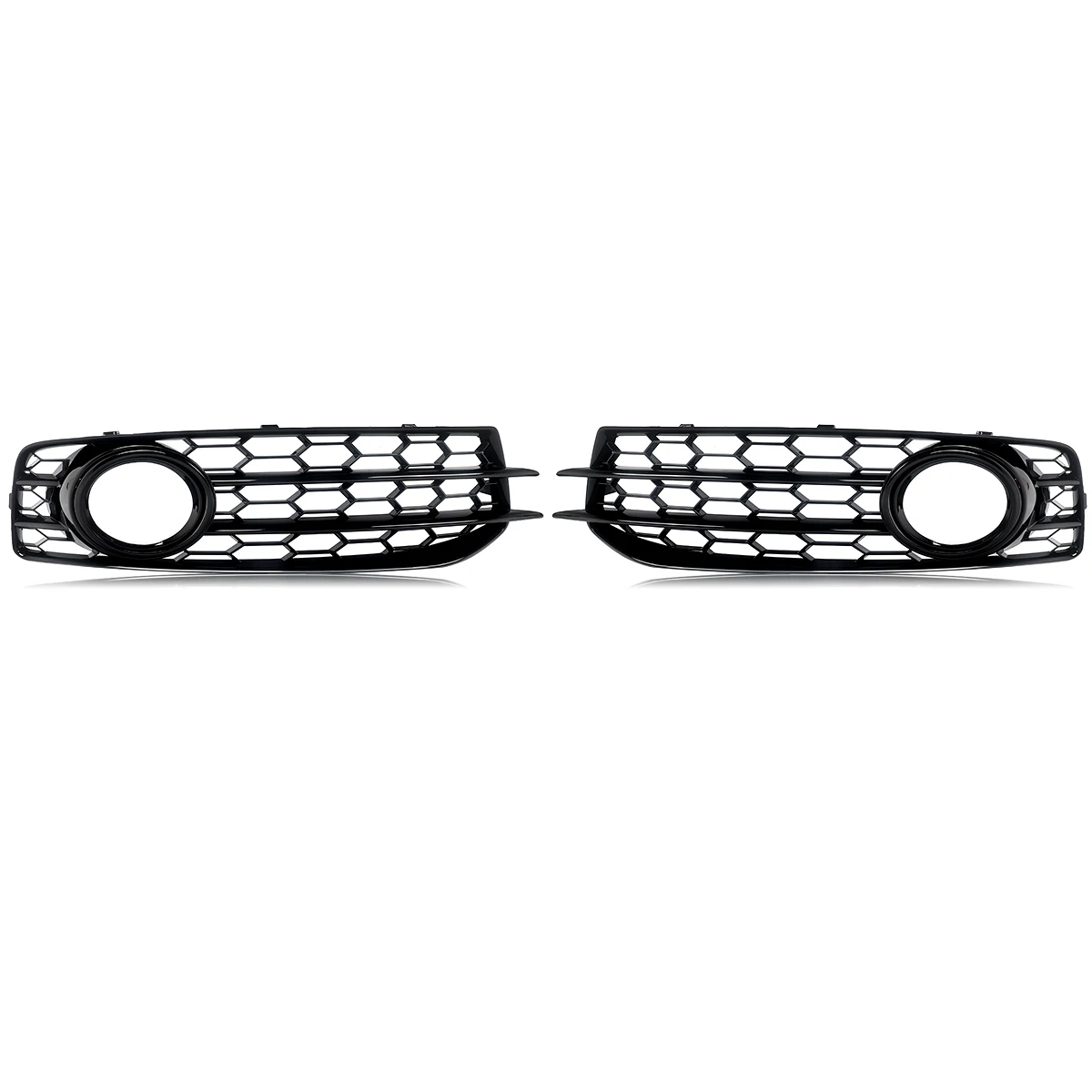 For 2009-2012 Audi A3 8P S-Line Gloss Black Front Bumper Fog Light Grille Covers