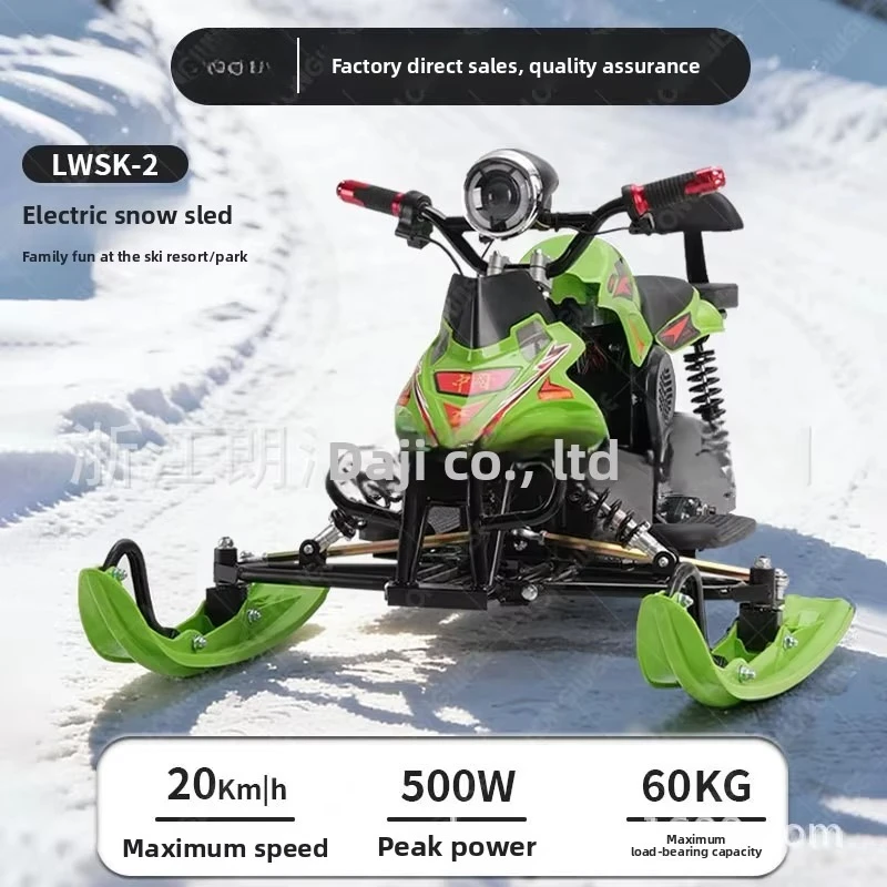 48V 500W Electric Snowmobile Adults Kids Snow Mobile Sled All-Terrain Winter Outdoor Sports Motorized Snow Scooter