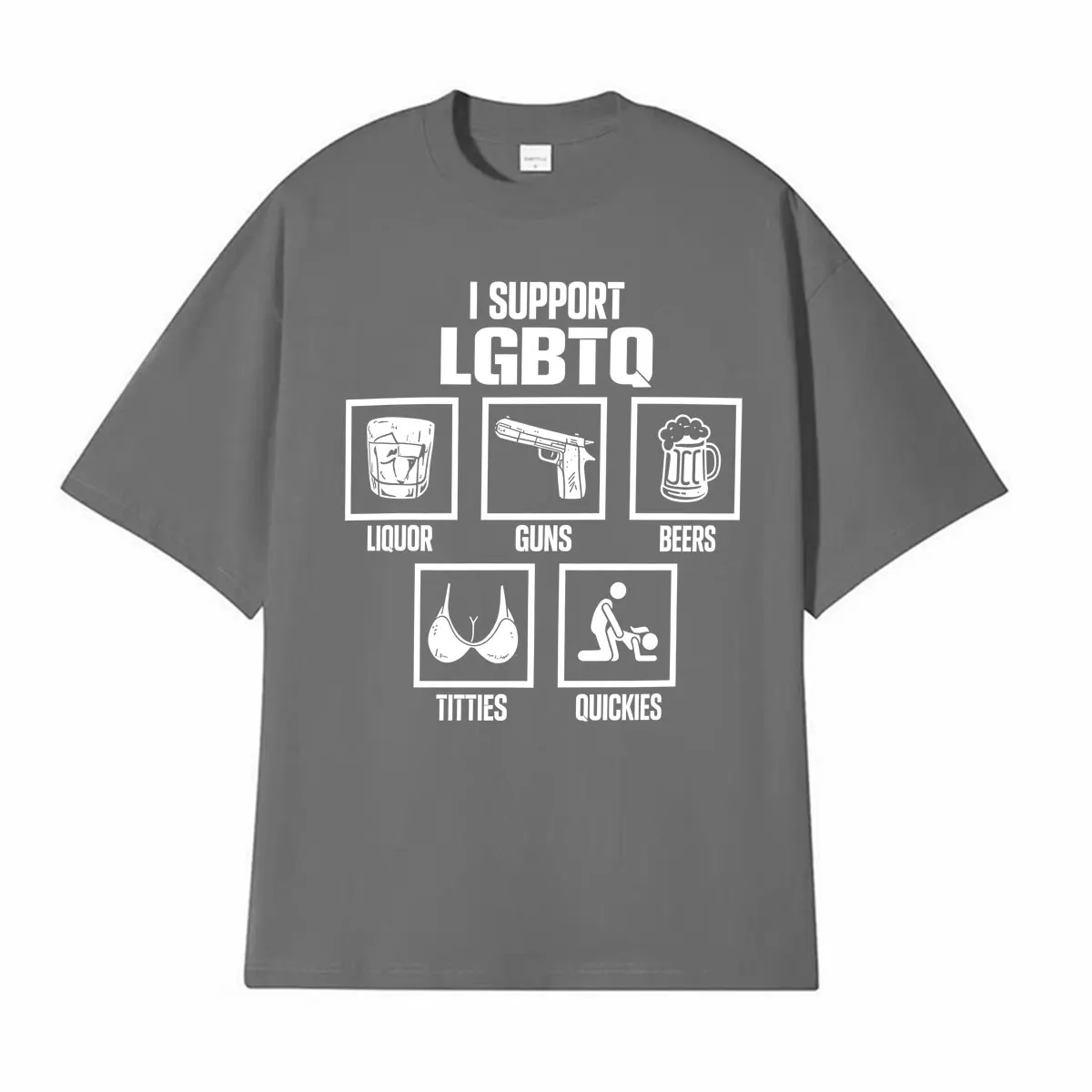 I Support LGBTQ Funny Meme Graphic T-shirts Men Women Harajuku Y2k Gothic Oversized Tee Shirt Fashion Casual 100% Cotton T Shirt