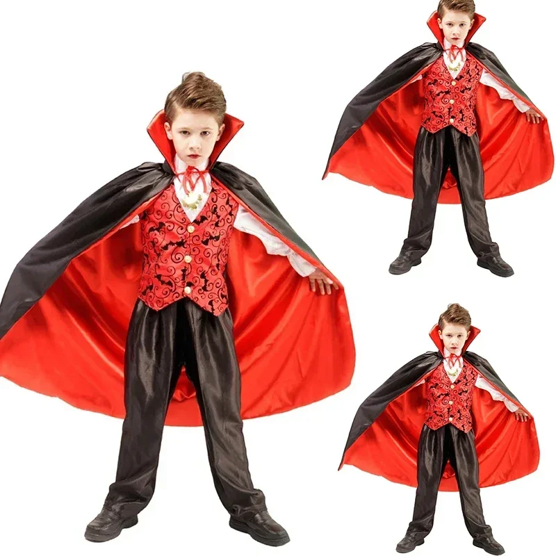 Gruselige Vampir Dracula Jungen Cosplay Kostüm Fantasie Halloween Karneval Party Kinder Kind Ohr Dracula Gothic Vampir Kostüm