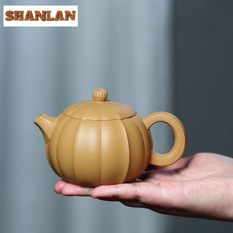 250ml Handmade Yixing Purple Clay Teapots Handmade Flower Petal Pot Raw Ore Section Mud Kettle With Infuser Chinese Zisha Teaset