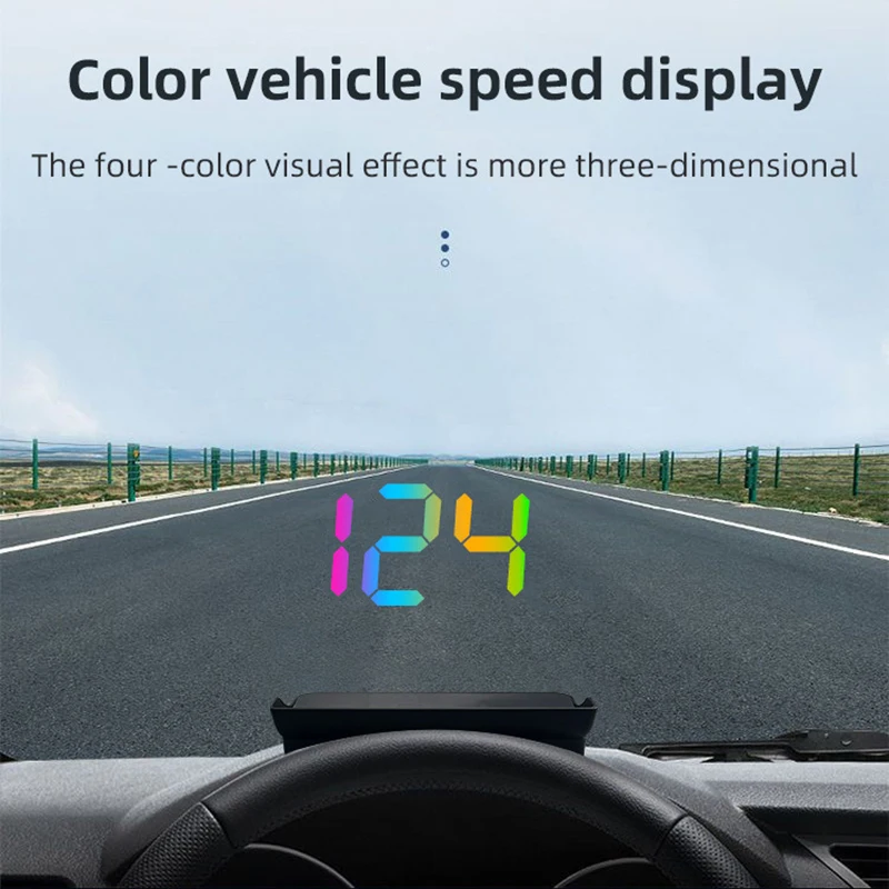 Car Windshield Projector Digital Speed HUD Colorful Speedometer Head Up Display KMH Plug And Play GPS For Truck Vehicles