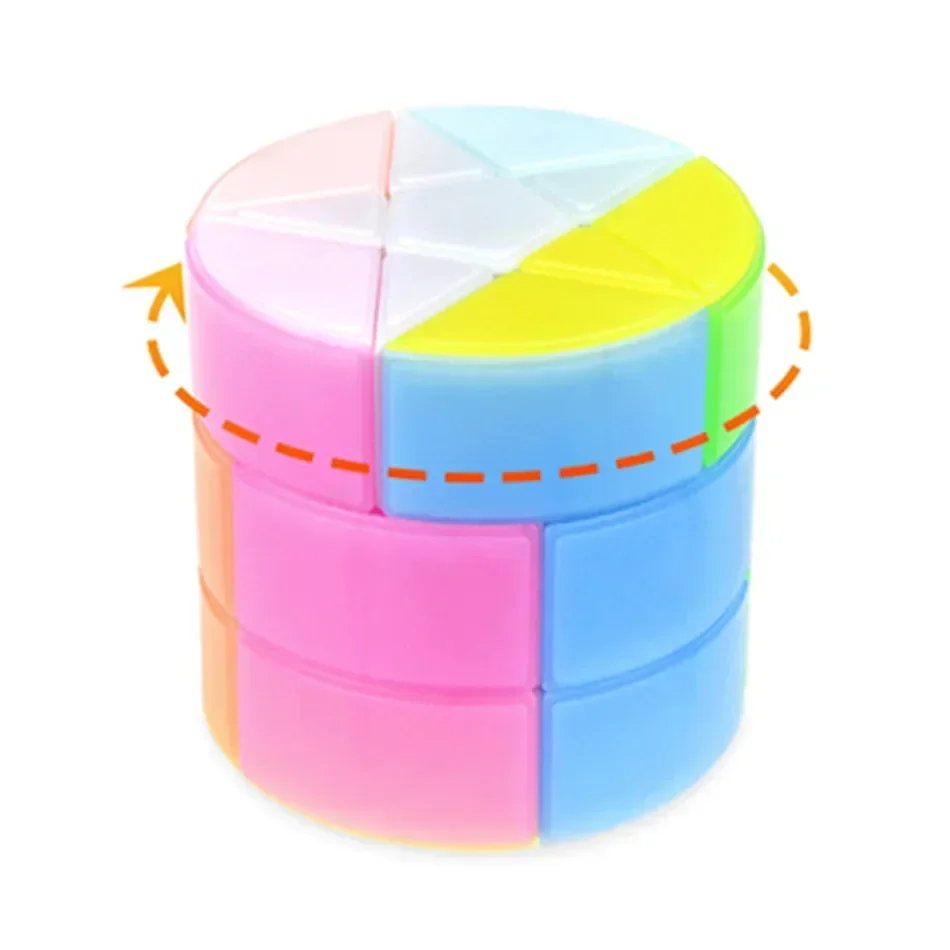 [Picube] YJ 3x3 Arcobaleno Cilindro Puzzle 3x3x3 Cubo Magico Velocità Giocattoli Educativi per Gli Studenti Stella Colorata Ottagono Giocattolo Agitarsi