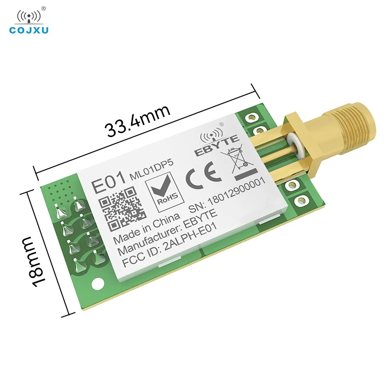 NRF24L01 PA LNA 2.4GHz 무선 RF 모듈 IoT SPI 송신기 쉴드 nRF24L01P 산업용 원격 제어 E01-ML01DP5