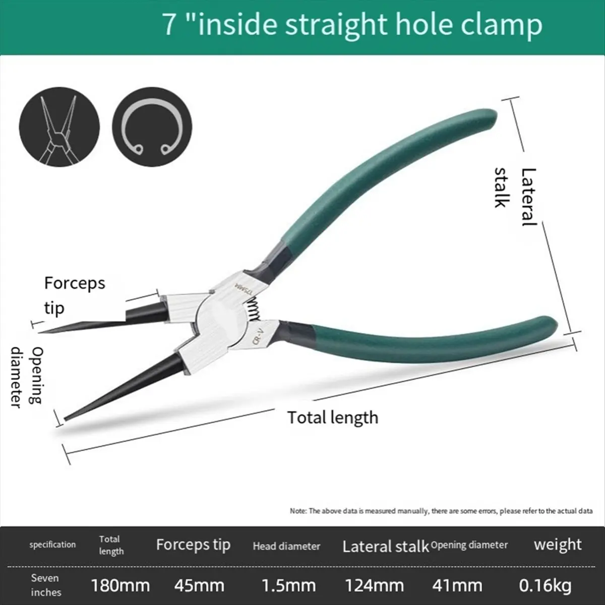 2025+ 4個入り スナップリングプライヤーセット、7インチ ストレート/ベントジョー、ヘビーデューティー スプリング式プライヤー