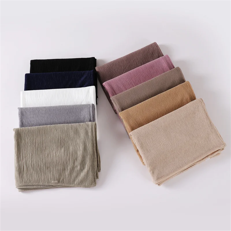 Women Big Size Plain Solid Cotton Rayon Hijab Scarf Lady High Quality Wraps and Shawls Musulman Headband Islamic Turban 70*170Cm