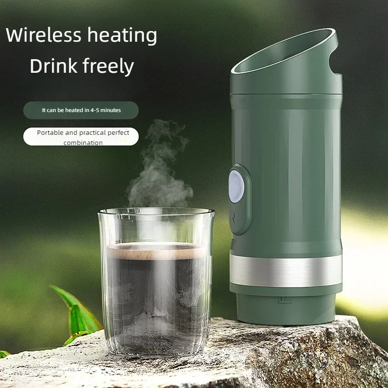 

New Electric Mini Espresso Coffee Maker Housing Heating Function For Car Outdoor Use
