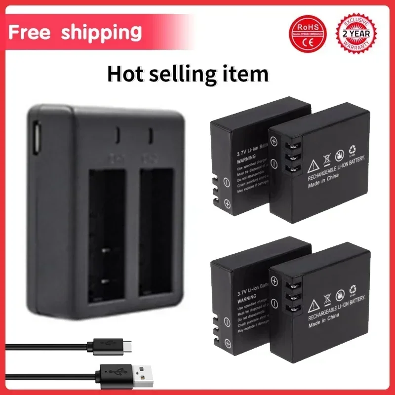 2024 Rechargeable Sports Action Camera Battery for SJ5000 SJ6000 for SJCAM DV Camera Bateria + Charger FOR SJCAM SJ4000 3.7V