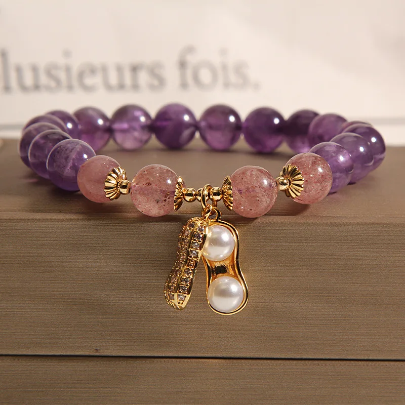 

Natural Lavender Amethyst Bracelets for Women Delicate Minimalist Luxury Forest Style Beaded Bracelets Gifts