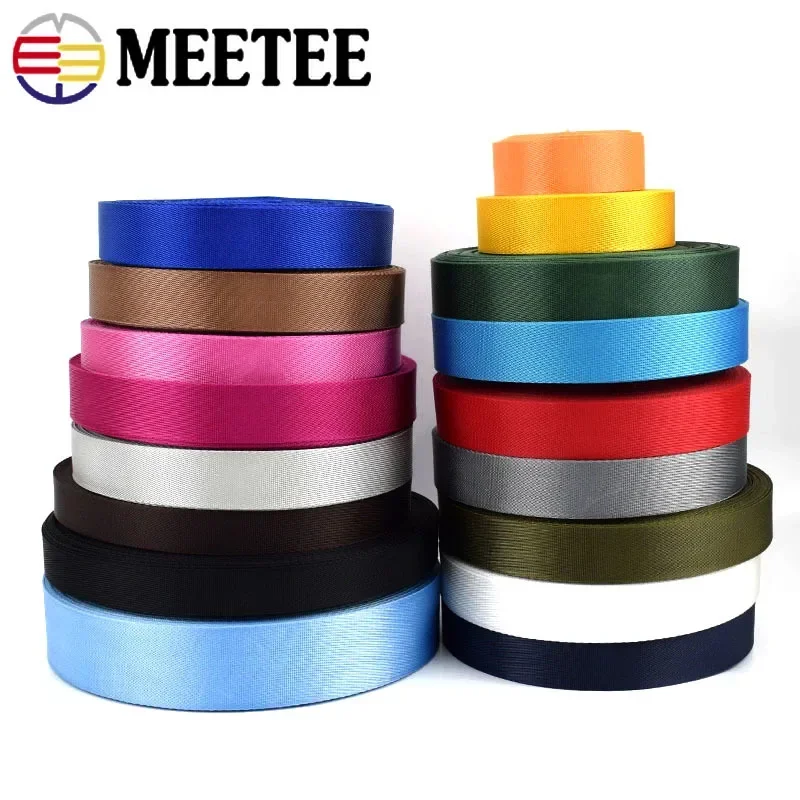 5Meters Nylon Webbing Tapes 20/25/32/38/50mm 0.7mm Thick Sewing Ribbon Knapsack Strap Band Bag Decor DIY Garment Accessories