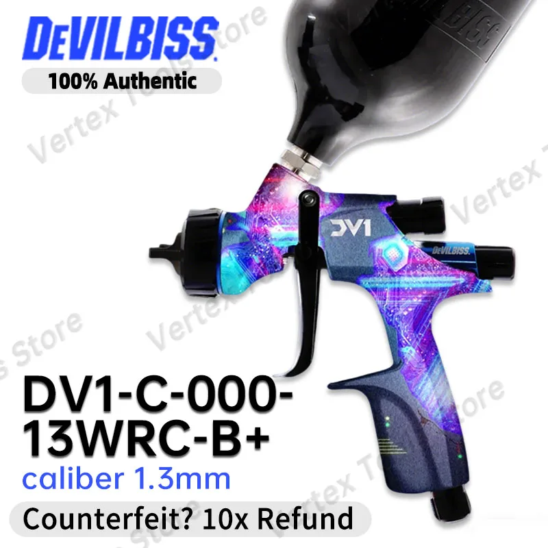 DEVILBISS DV1 C Paint Gun 1.3mm 13WRC B+ Air Spray Gun Car Auto Body Refinish Repair Coating Painting Tool Hardware Sprayer
