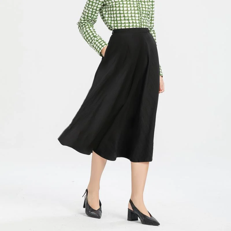 

Новая текстурированная юбка миди А-силуэта свободного кроя для женщин, летняя коллекция, вискоза 83,7%, нейлон 6,3%