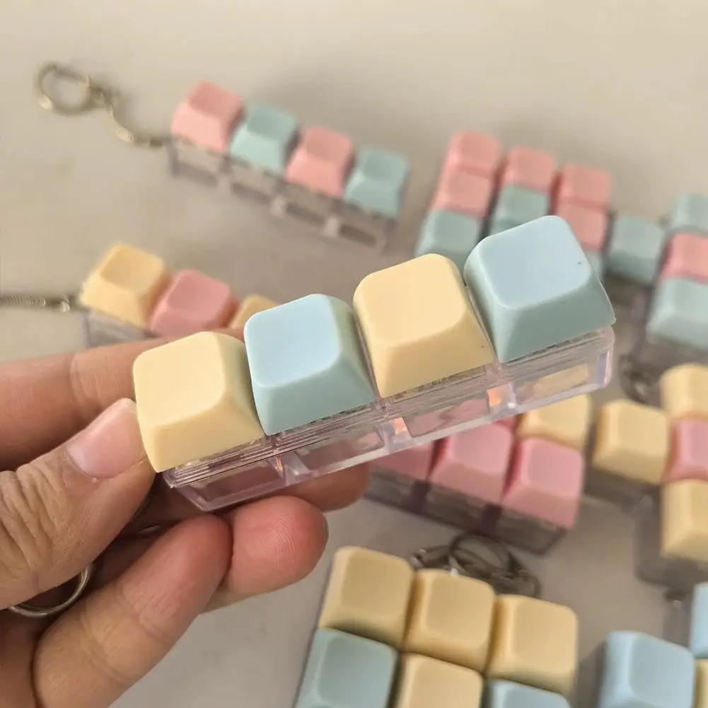 Clavier clé Fidget jouet coloré porte-clés Keycap soulagement du Stress jouet pour enfants adultes cadeaux doigt bouton Anti-stress jouets