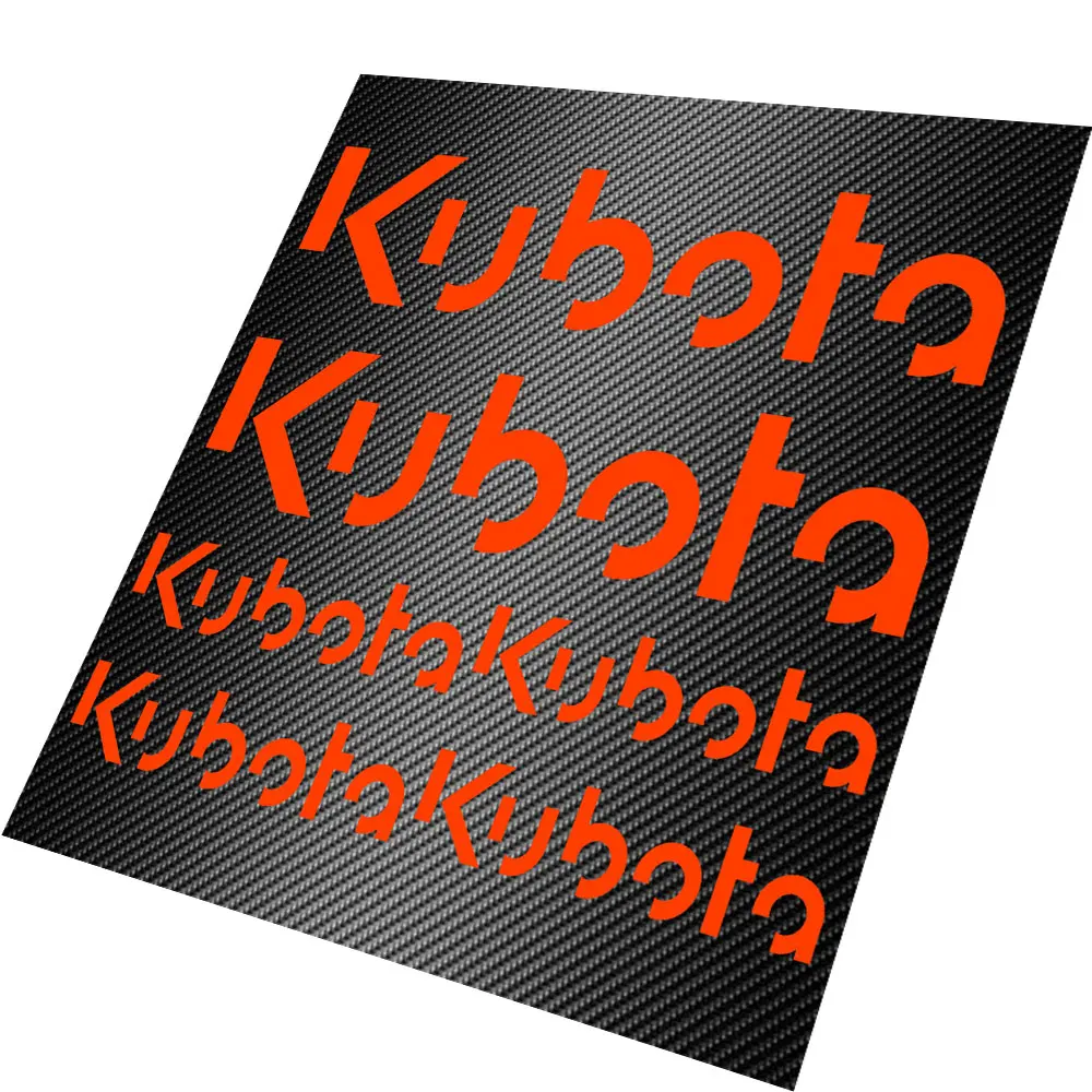 Set For Kubota Die Cut Sticker Decal Digger Excavator 6 pieces