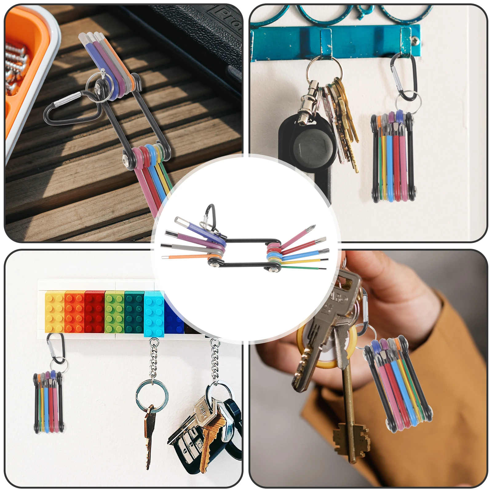 

1 set 1 Set Colorful Foldable Hex Key Wrench Tool For Bicycle Bathtub Repair Household Maintenance L Wrench Set Spanner Keys