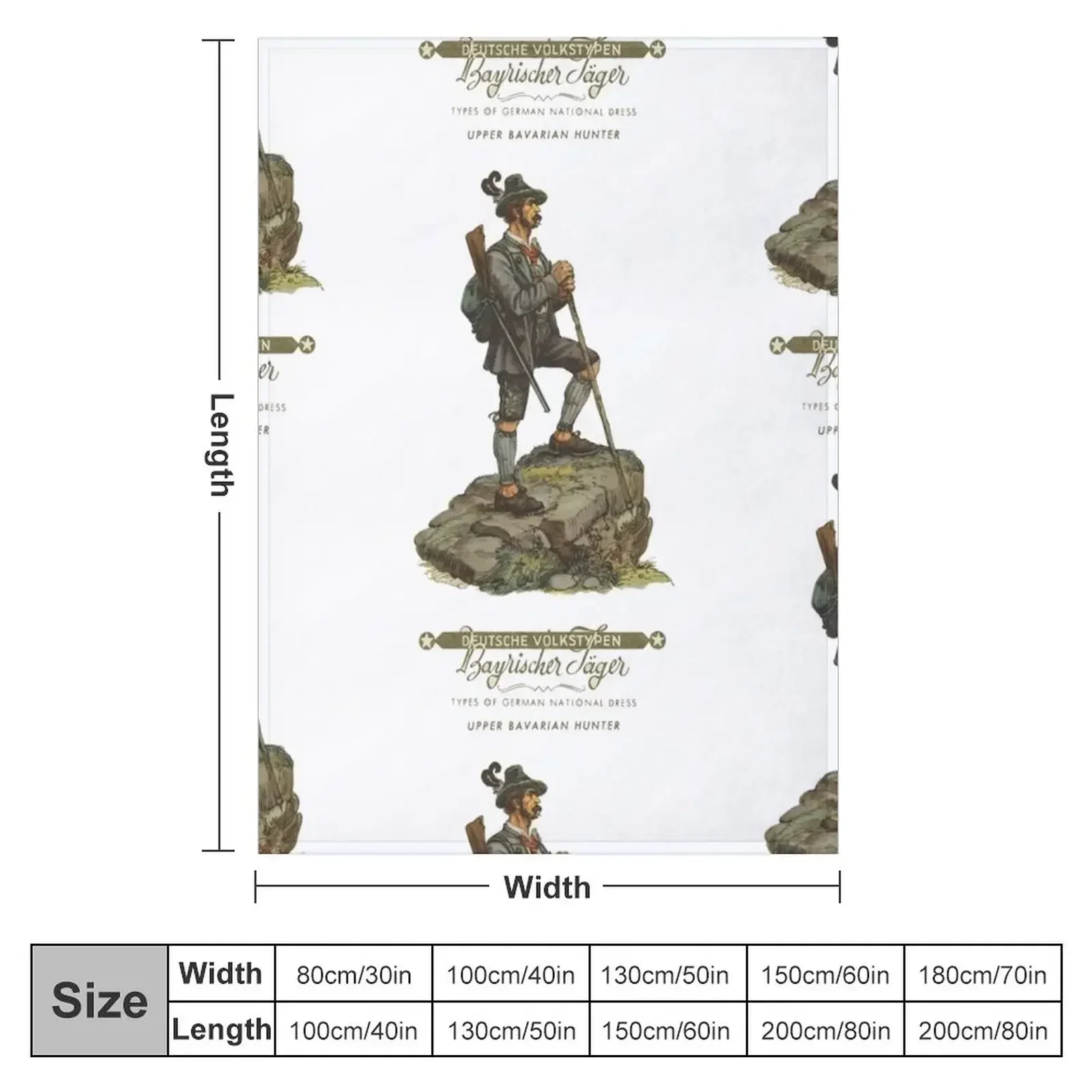 Bavarian Hunter...Bayrischer J?ger Throw Blanket Polar warm for winter Sofa Throw Heavy Blankets