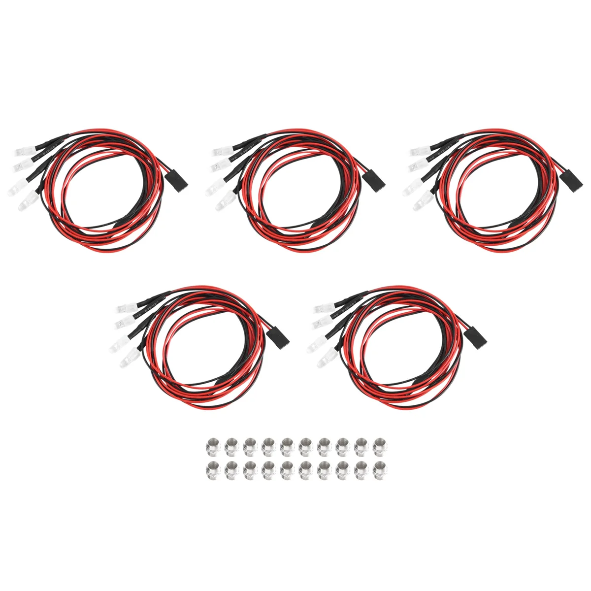 

AAM-5PCS 4LED 5 мм фары RC аксессуары светодиодные фонари для модели автомобиля дрифта 1/10, красный и белый