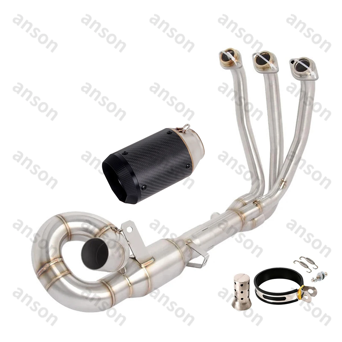 675SRR Full Exhaust Systems Pipe Slip On For CF-Moto 675SR-R 675NK 675SS 2024 2025 Moto Muffler Header Link Front Pipe Modify