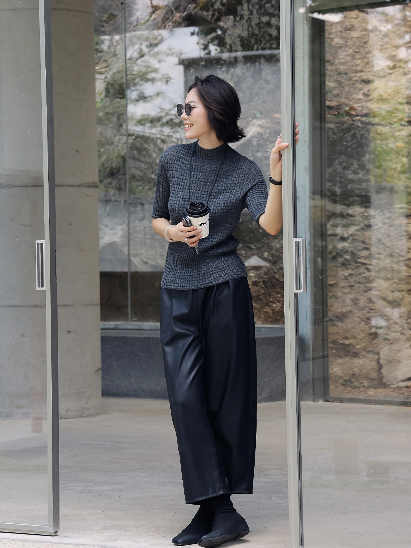 

Women's Slim Fit Wool Knitwear f High Collar mid Sve Base Layer Casual Sle round Ne Pullover Sweater for Spring