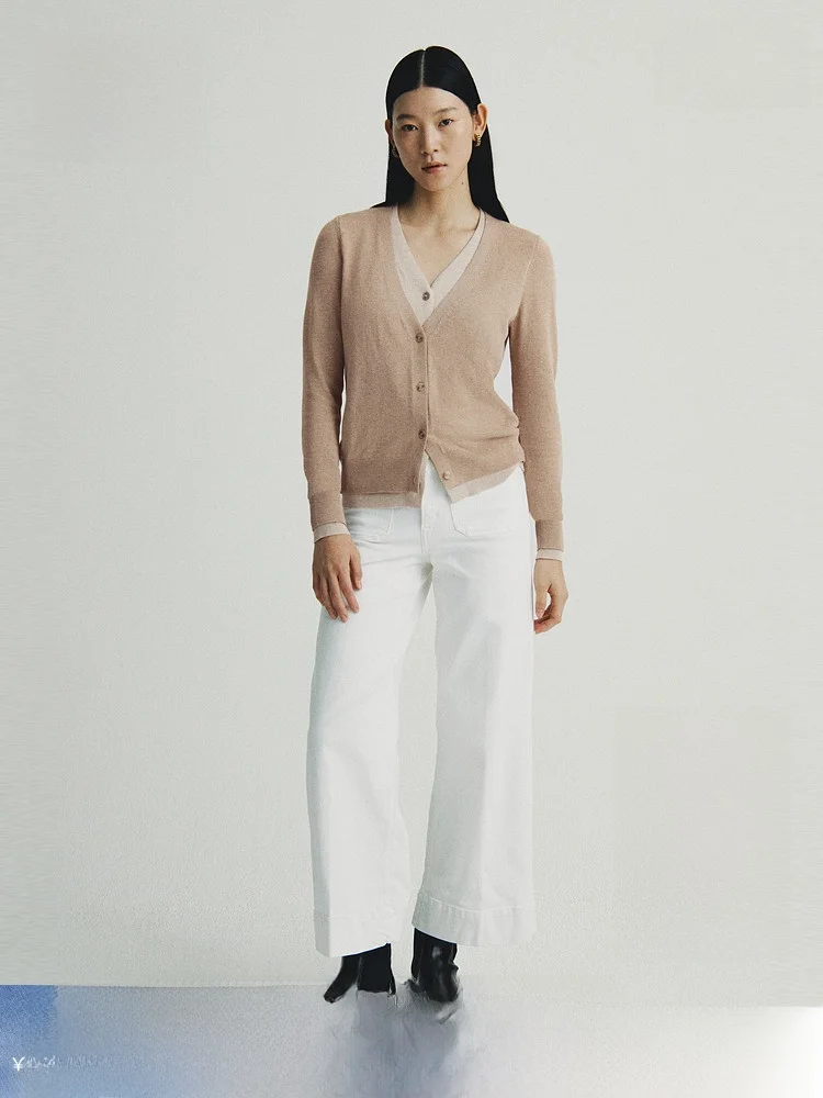 

Женский вязаный кардиган H&M: весенняя мода, зимний уют, мягкий, повседневный крой, с пуговицами и V-образным вырезом