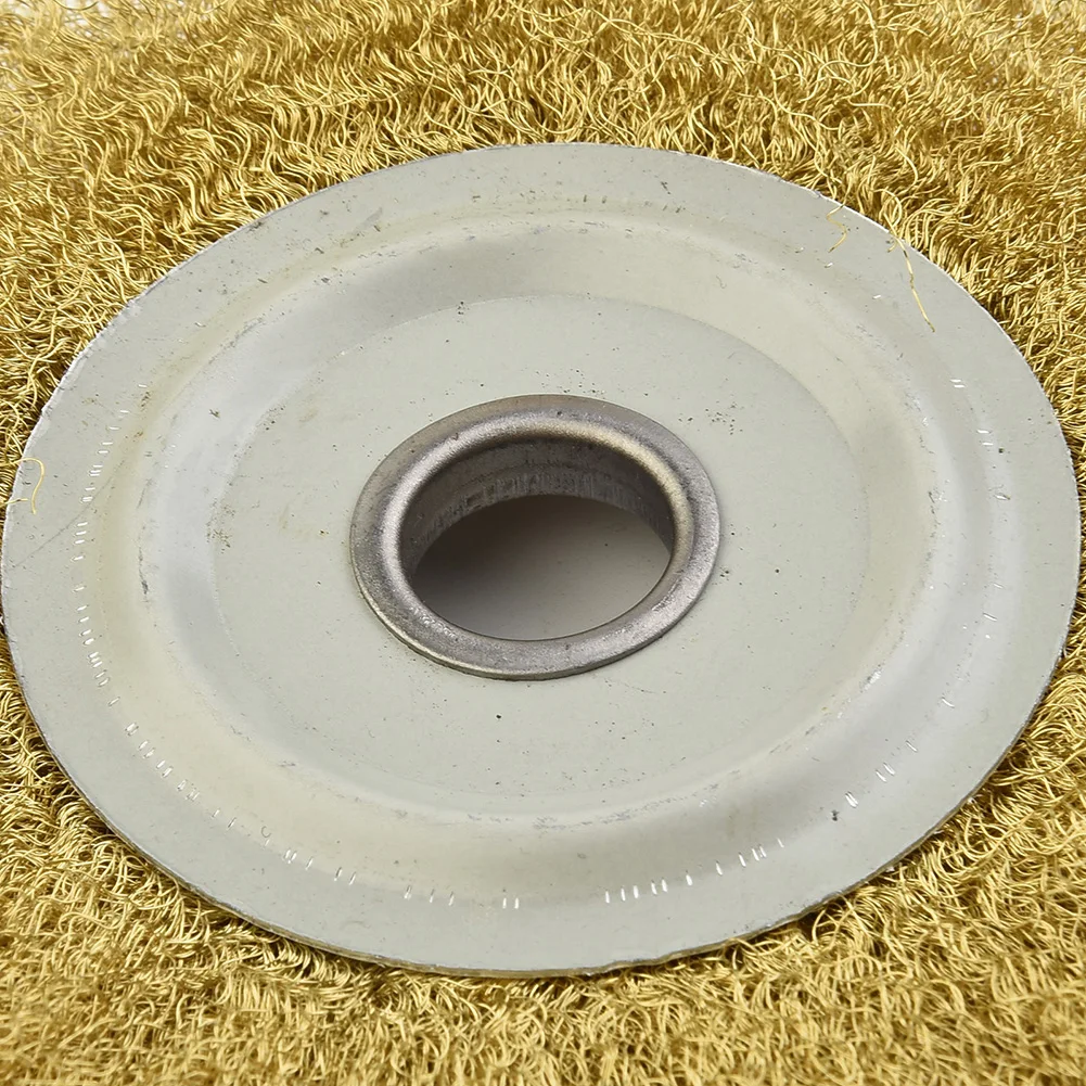 Cepillo de latón amarillo portátil, herramientas de rueda de alambre de cobre, para adherencia para desbarbado, amoladora, alta calidad