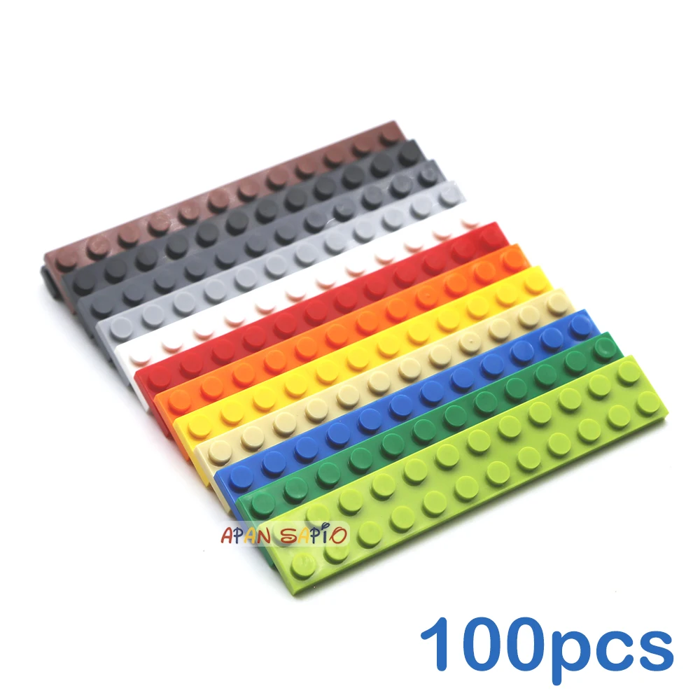 100pcs 2x12 Dots DIY Building Blocks Thin Figures Bricks Educational Creative Size Compatible With 2455 Toys for Children