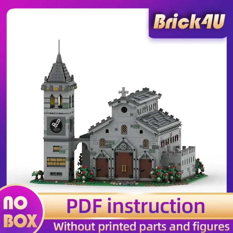 

Замок серии Moc строительные блоки средневековая модель собора технология кирпичи архитектурная сборка «сделай сам» игрушка с видом на улицу для детей