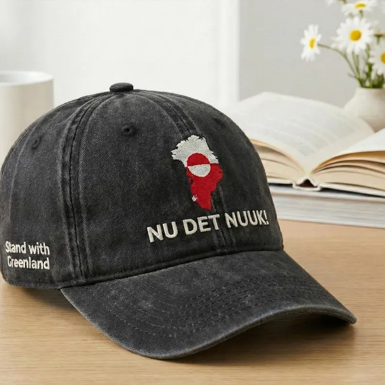 Embroidered Nu det NUUK Baseball Cap, Make America Go Away Greenland Hat, Justice Statement Cap Greenland Flag Anti