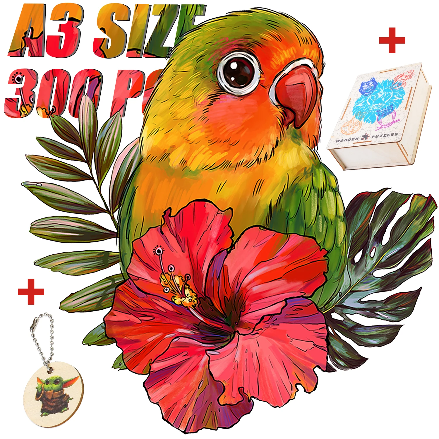 

Hot Elegant Shape Wooden Animal Puzzles For Kids Adults Brightly Colored Bird Wooden Puzzles Beautiful Intellectual Toy