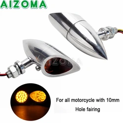 12V Motorcycle LED Turn Signal Light Amber For Harley Cafe Racer Bobber Chopper Honda Kawasaki Suzuki Indicators Blinker Lamp