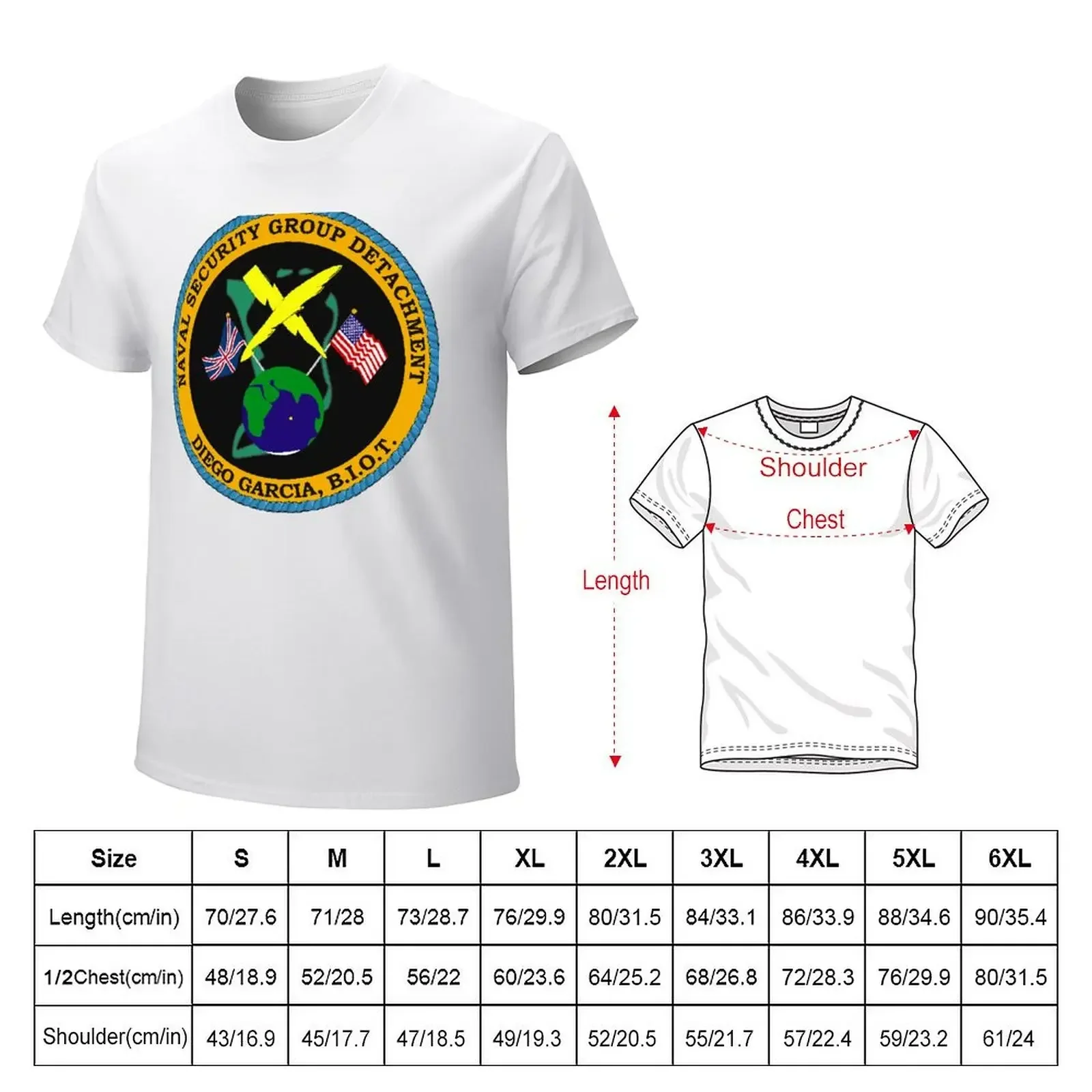 NAVAL SECURITY GROUP DETACHMENT, DIEGO GARCIA, B.I.O.T. T-shirt blacks kawaii clothes Short sleeve tee men