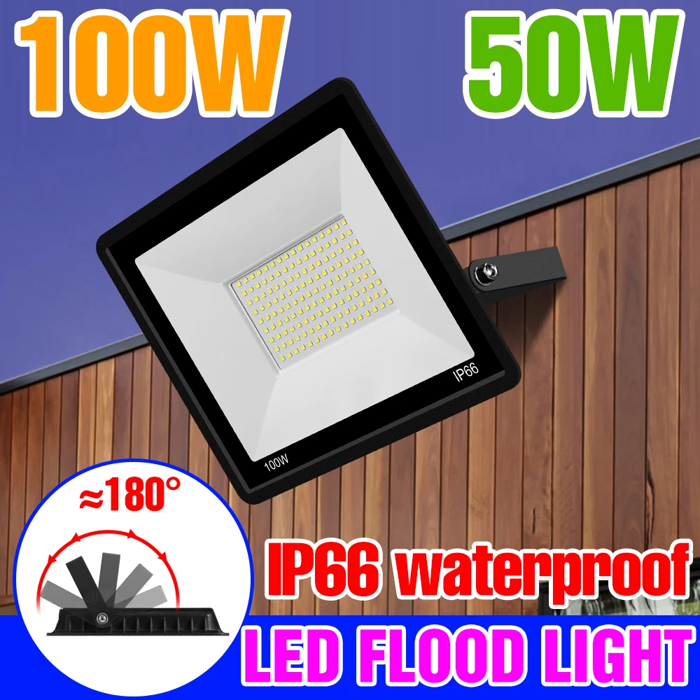 

220V Led Flood Light 10W 20W 30W 50W 100W Outdoor Lighting Spotlight Wall Garden Light IP66 Waterproof Refletor Projecteur Lamp