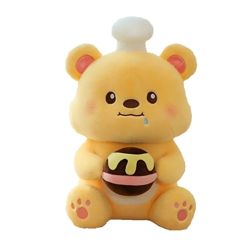 

28cm Honey Pot Butter Bear Plush Toy Cute Chef Bear, Super Soft New Bear Doll a Birthday and Christmas Gift for Children