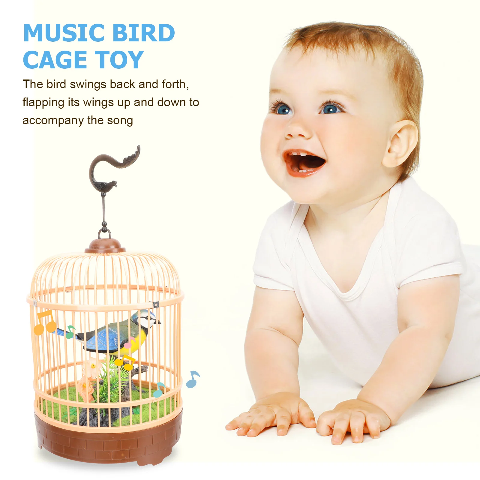 Bird Sound Toy Cage Funny Electric Singing Voice-activated Plastic Polished Non-deformable