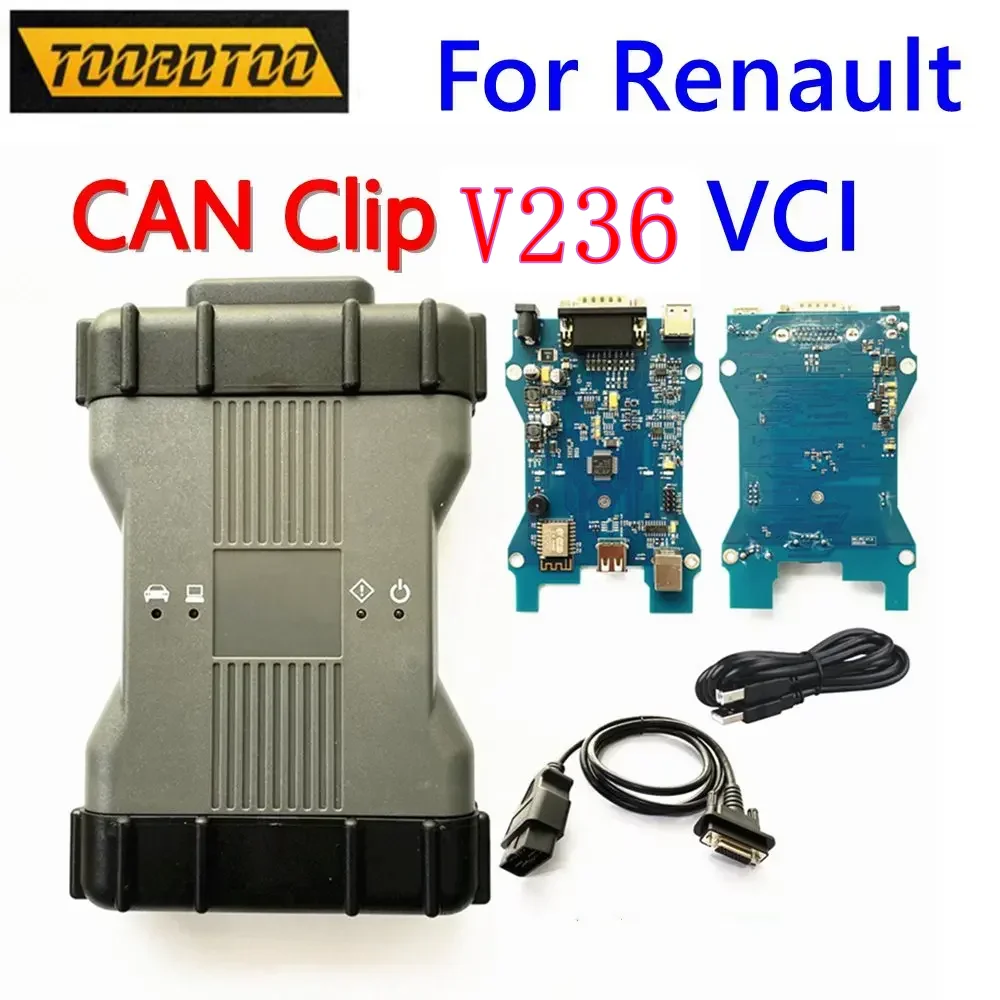 Best VCI V9.21.00 V236 For Renault For Nissan 2 in 1 Can Clip OBDII Diagnose Program Scanner Multi-Language From 2005-2022