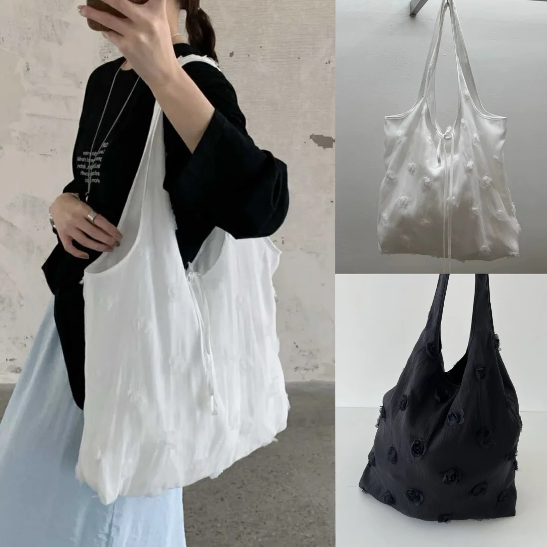 حقيبة يد نسائية أنيقة بتصميم إنجليزي مزينة بالزهور، حقيبة كتف واحدة جديدة لموسم الربيع والصيف، نمط حضري بسيط مع نقش زهري للاس... #5