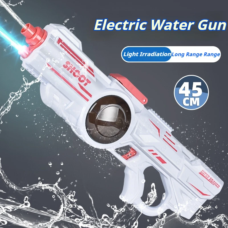 Pistola de agua eléctrica con un clic para niños y adultos, juguete DE PLAYA totalmente automático, absorbe agua fría, regalo