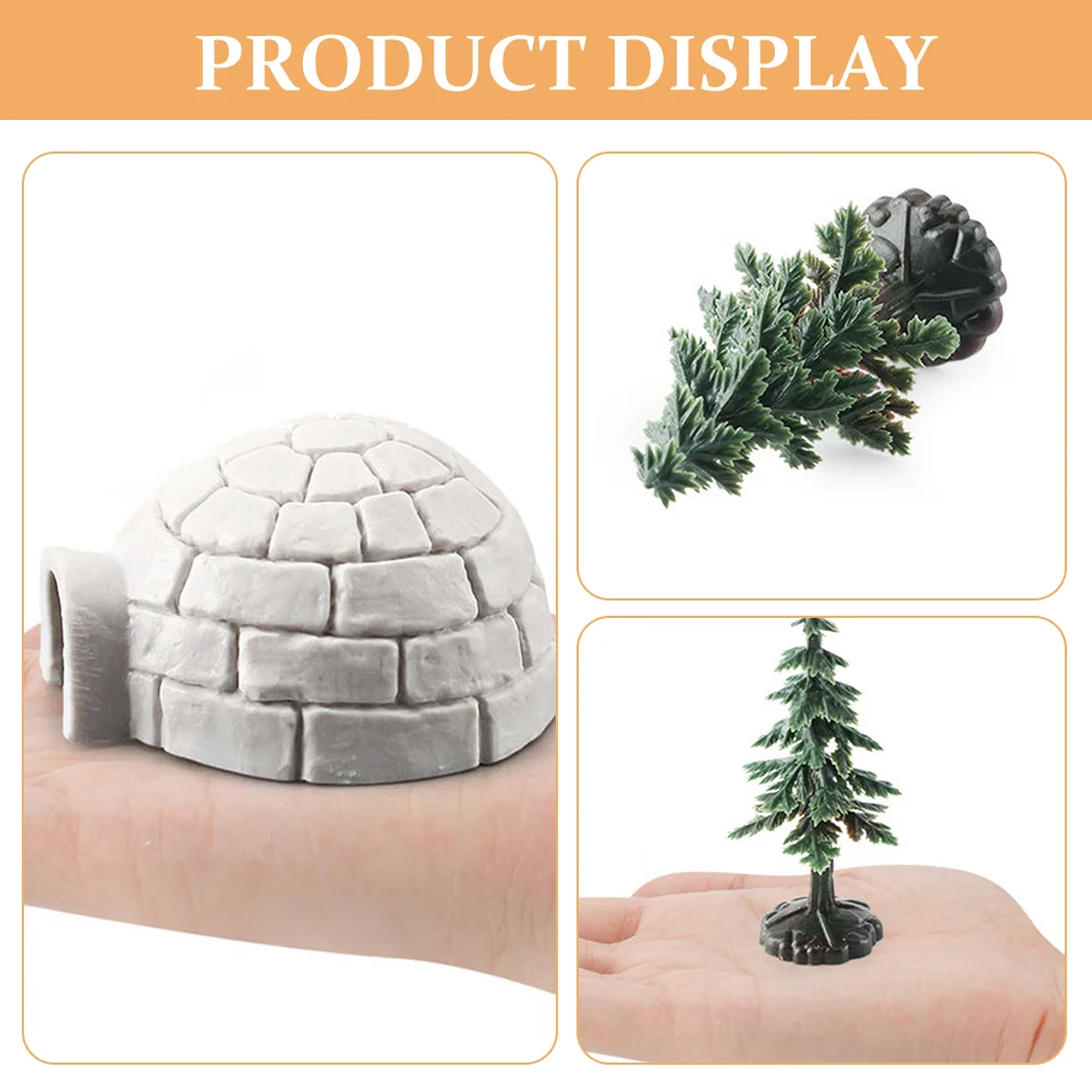 Igloo Model Miniature Christmas Tree Ice House Figurines for Decor Models Craft Figures Plastic Child