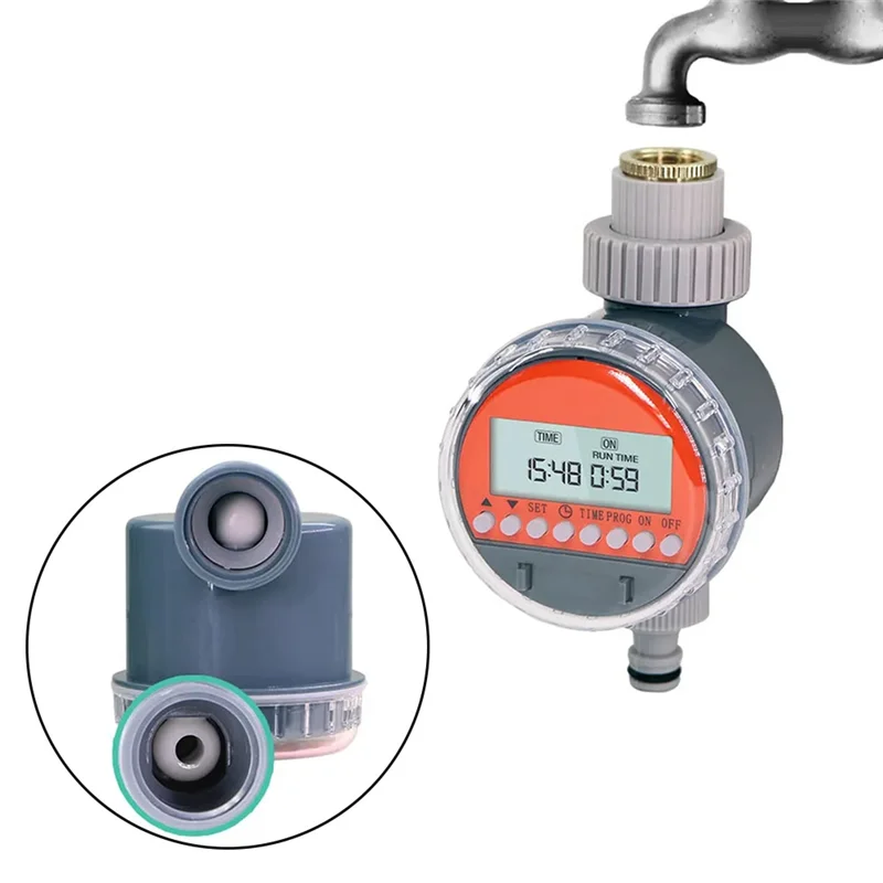 

AAAN-For Outdoors Greenhouse Garden Ball Valve Water Timer Programmable Drip Valve Irrigation Controller For Flowers Plants