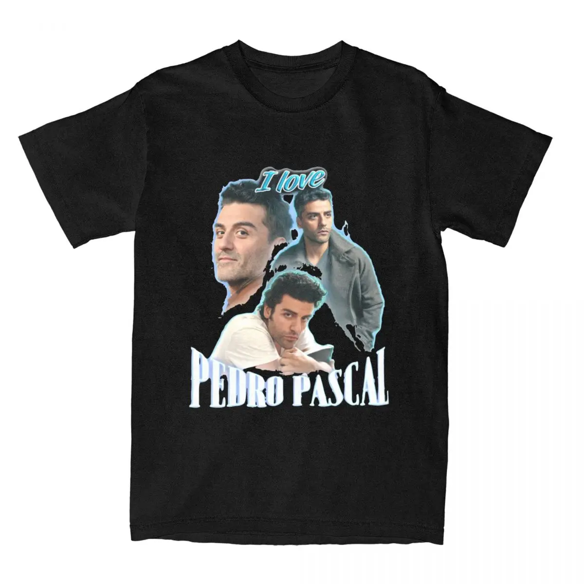 I Love Pedro Pascal Oscar Isaac Cursed Fan Collage T-Shirts for Men Women Unique 100% Cotton Tee Shirt O Neck Summer Clothes