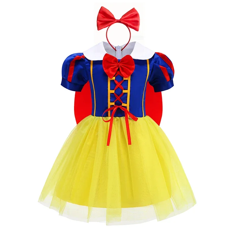 فستان أميرات ديزني للفتيات لعام 2025 سنو وايت مع كيب للأطفال أزياء تنكرية للهالوين لأعياد الميلاد فستان حفلات للأطفال ملابس 10 سنوات #2