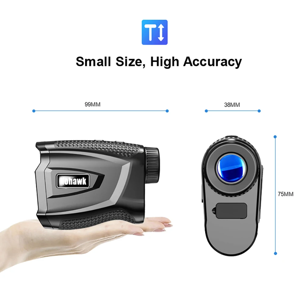 Nohawk 600M 1000Y Golf Laser Rangefinder with 6X Magnification Slope Flagpole Lock Vibration Magnetic Strip for Golf Accessories