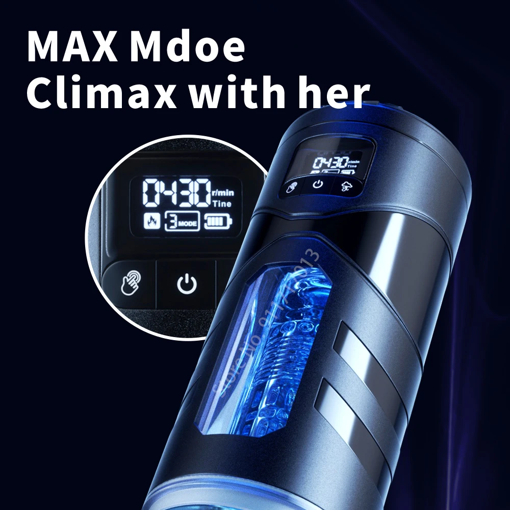 Male Masturbator Automatic Heated Blowjob Sucking Vibration Machine Masturbation Cup Silicone Vagina Sex Toy for Men Adult Goods