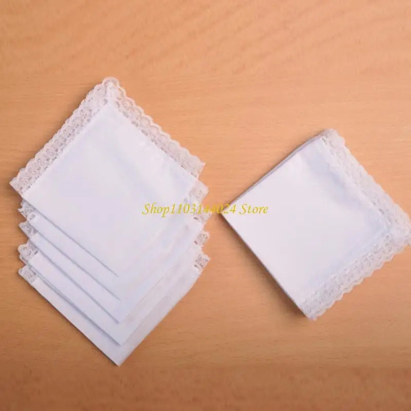 N5KE Pocket Handkerchief for Wedding Party Cotton Hankies for Dad Grandfather