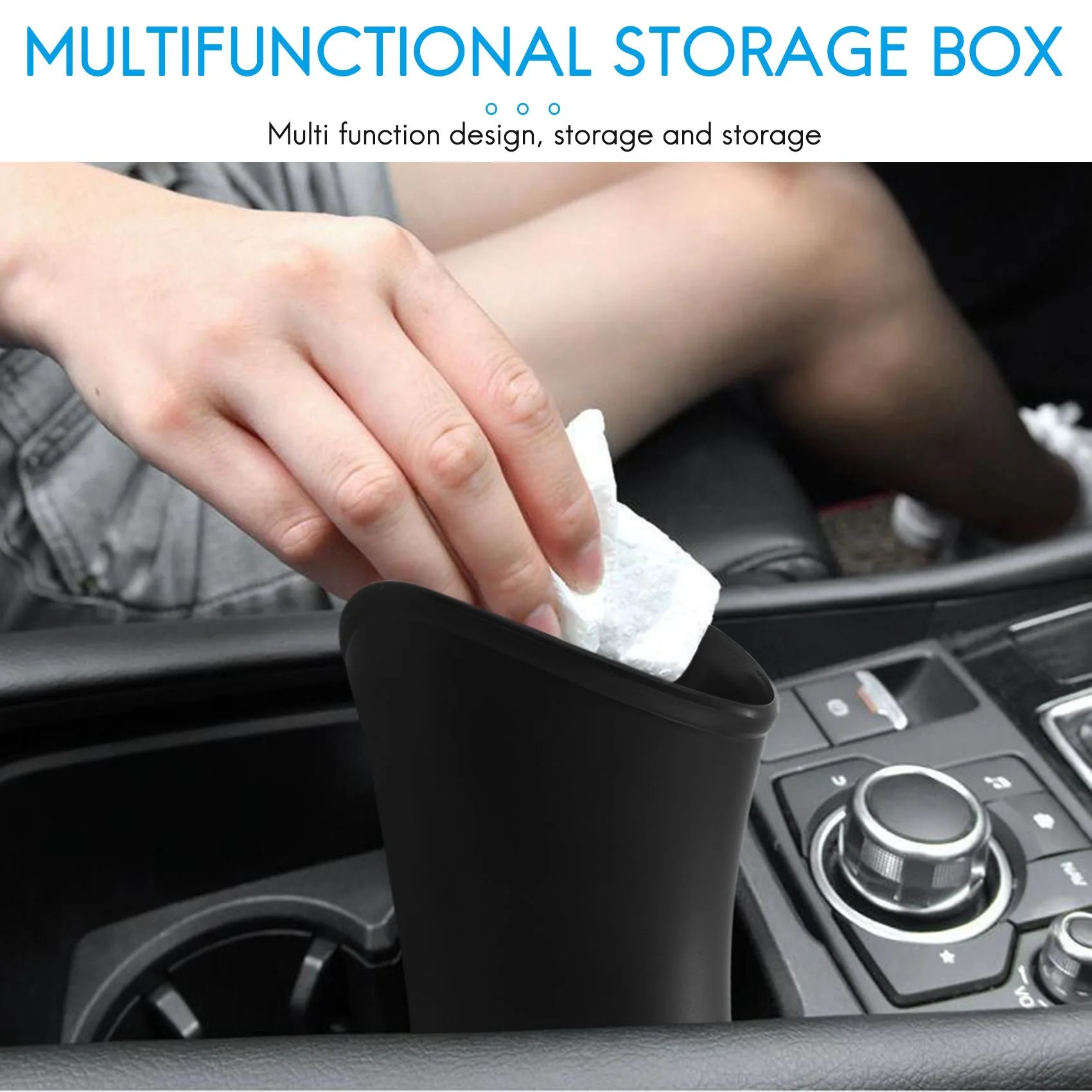 Multi-Functional Car Seat Storage Box Umbrella Holder Auto Stowing Tidying Organizer Plastic Barrel Hanging Type