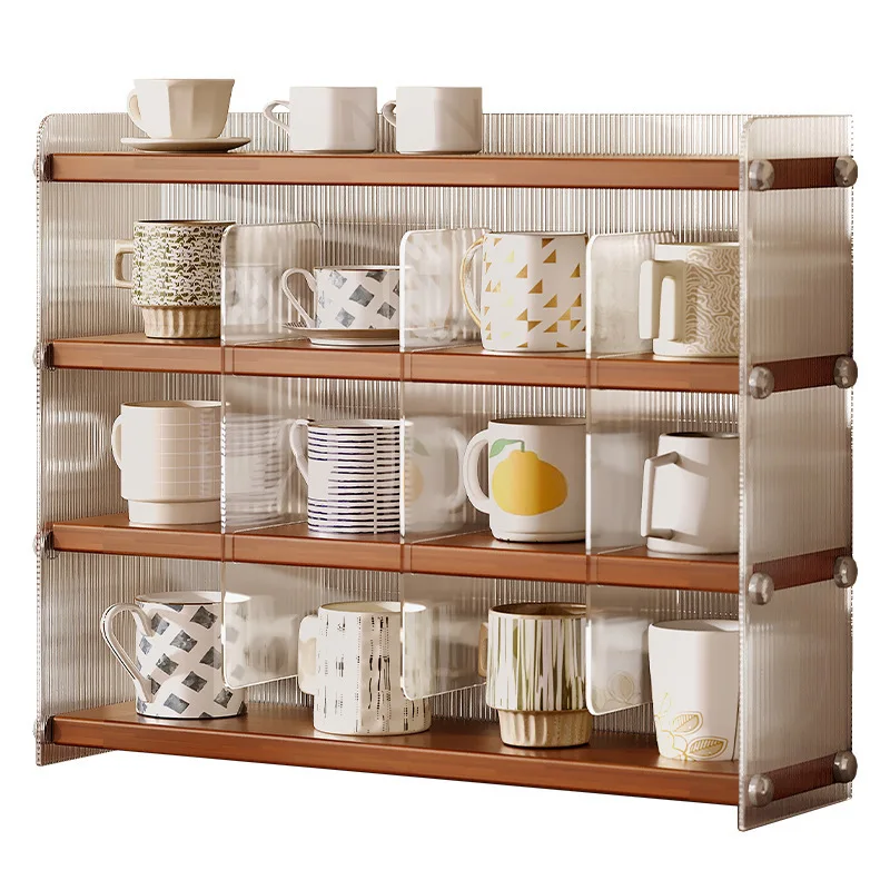 Solid wood cup holder, dining table, cup storage, display stand, tea cup, tea set, water cup rack, coffee cup, side cabinet.