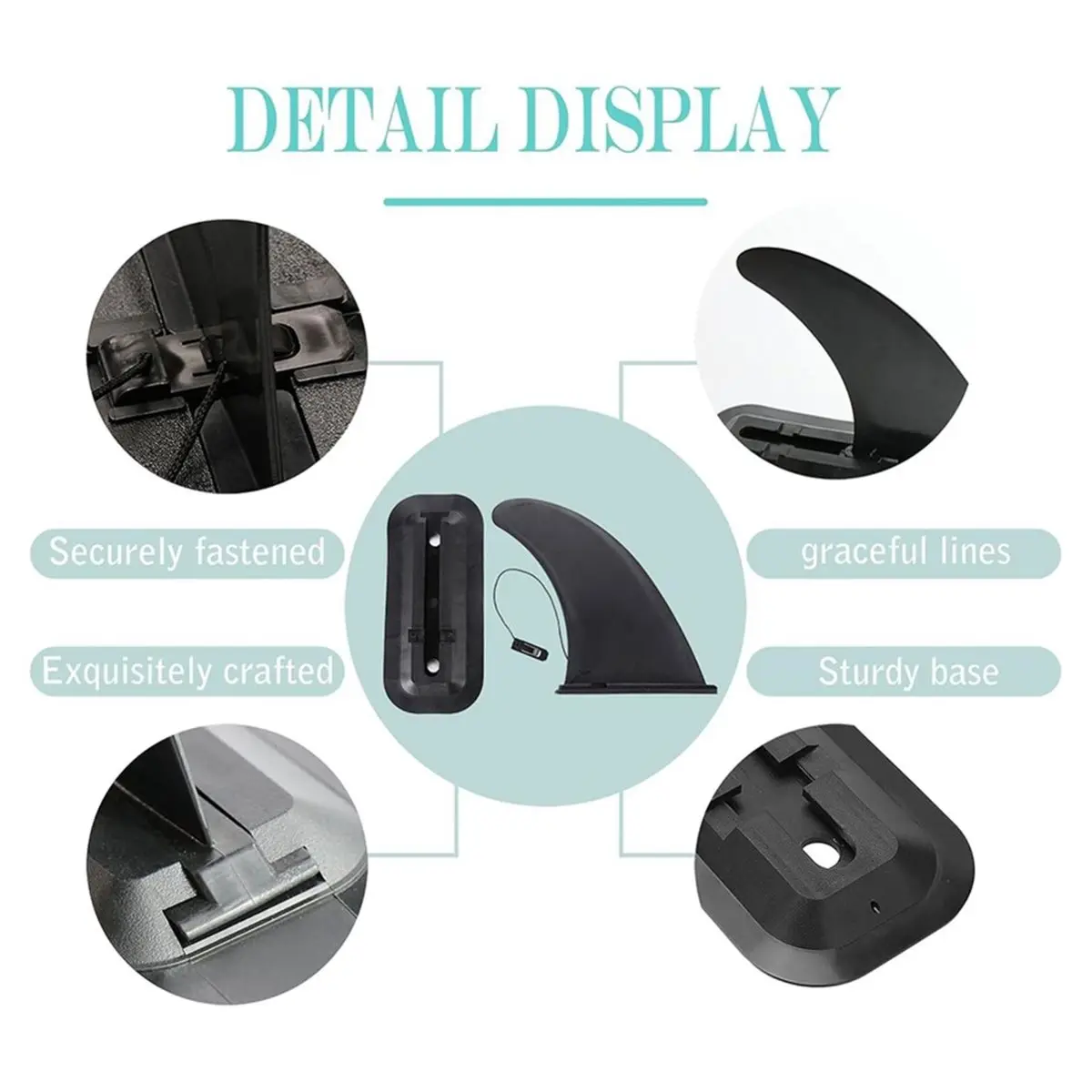 【MUST-HAVE LIST】 2pcs Paddle Board Fin with Base, Removable Fin Replacement Set, Slide-in Quick Release Center Fin for Surfboard