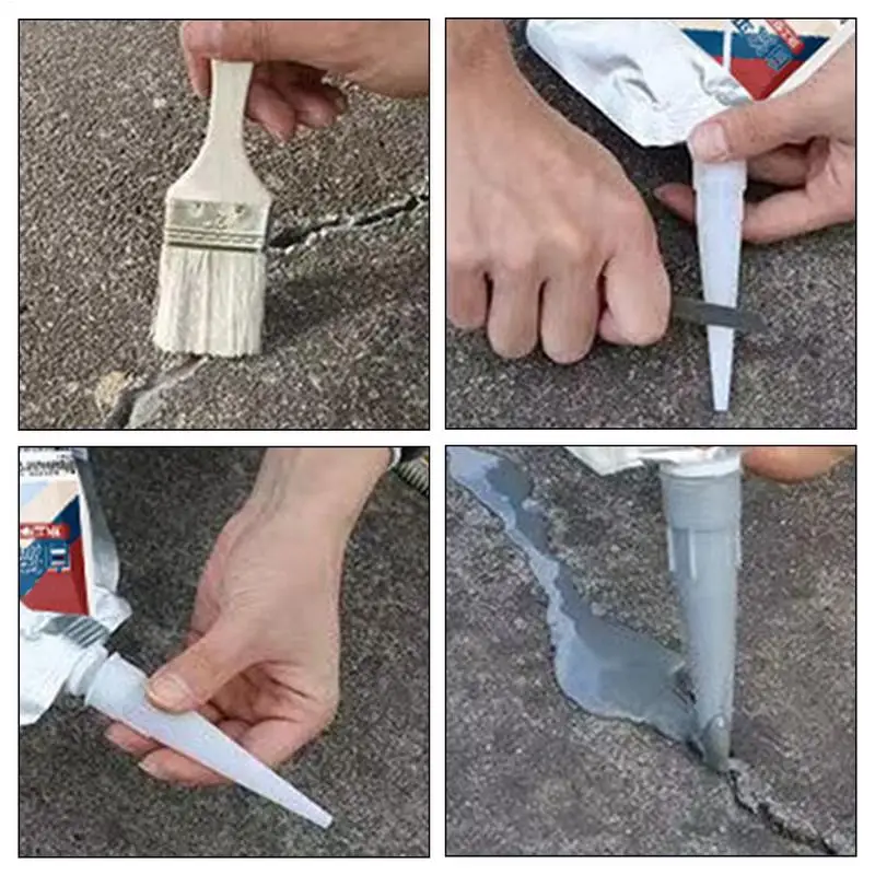Riempitore di crepe per calcestruzzo 200g Colla per calcestruzzo Adesivo sigillante impermeabile resistente per la ristrutturazione del vialetto Riparazione della casa del patio